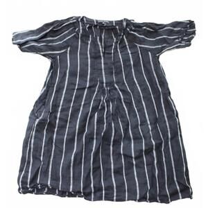 Misu Muse Black and White Striped Short Sleeve Dress Medium
